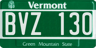 VT license plate BVZ130