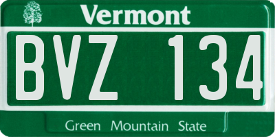 VT license plate BVZ134