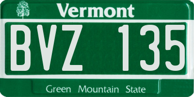 VT license plate BVZ135