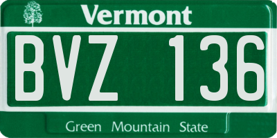VT license plate BVZ136