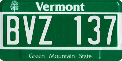 VT license plate BVZ137