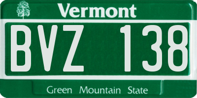 VT license plate BVZ138