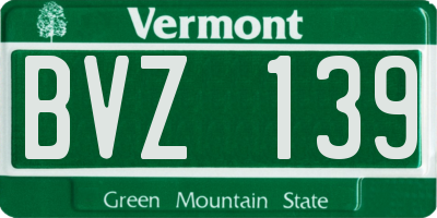 VT license plate BVZ139
