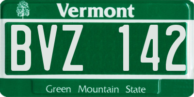 VT license plate BVZ142