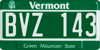 VT license plate BVZ143