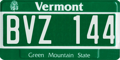 VT license plate BVZ144
