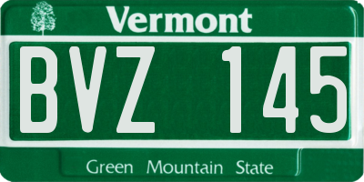 VT license plate BVZ145