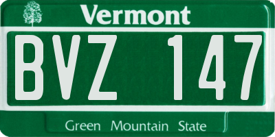 VT license plate BVZ147