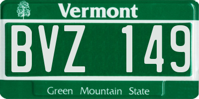 VT license plate BVZ149