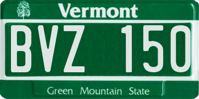 VT license plate BVZ150