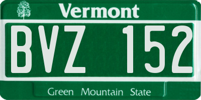 VT license plate BVZ152