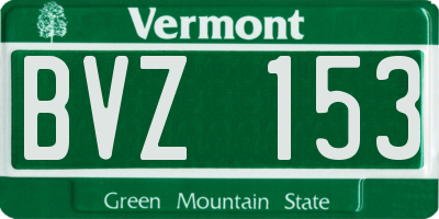 VT license plate BVZ153