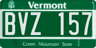 VT license plate BVZ157