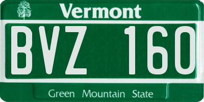 VT license plate BVZ160