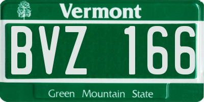VT license plate BVZ166
