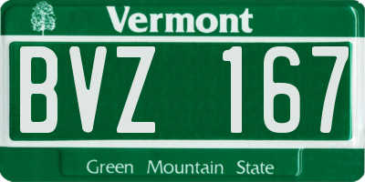 VT license plate BVZ167