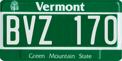 VT license plate BVZ170