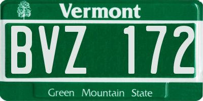 VT license plate BVZ172