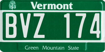 VT license plate BVZ174