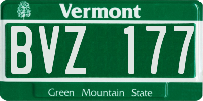 VT license plate BVZ177