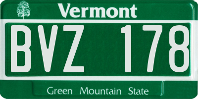 VT license plate BVZ178