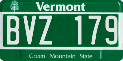 VT license plate BVZ179