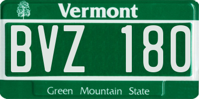 VT license plate BVZ180