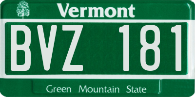 VT license plate BVZ181