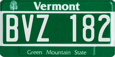 VT license plate BVZ182