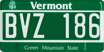 VT license plate BVZ186