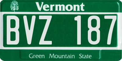 VT license plate BVZ187