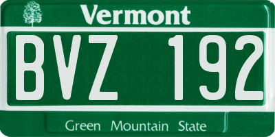 VT license plate BVZ192