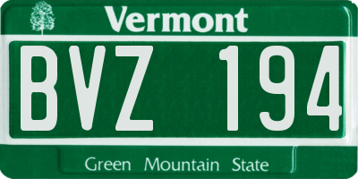 VT license plate BVZ194