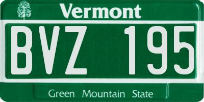 VT license plate BVZ195