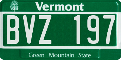 VT license plate BVZ197