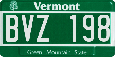 VT license plate BVZ198
