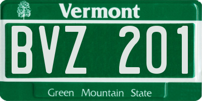 VT license plate BVZ201