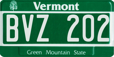 VT license plate BVZ202
