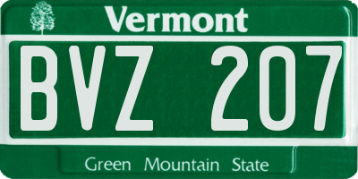 VT license plate BVZ207
