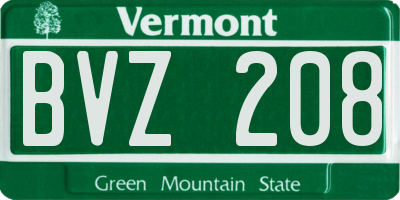 VT license plate BVZ208