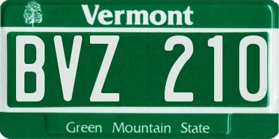 VT license plate BVZ210