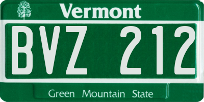 VT license plate BVZ212