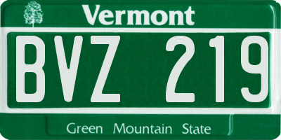 VT license plate BVZ219