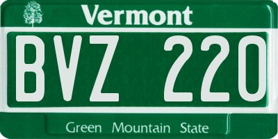VT license plate BVZ220