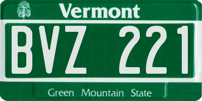 VT license plate BVZ221