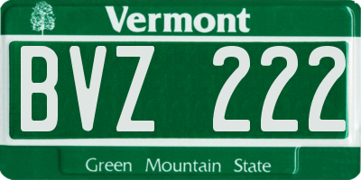 VT license plate BVZ222