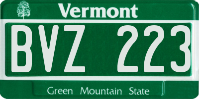 VT license plate BVZ223