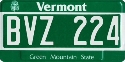 VT license plate BVZ224