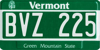 VT license plate BVZ225