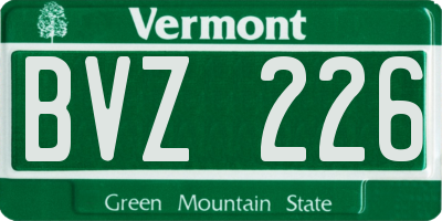 VT license plate BVZ226